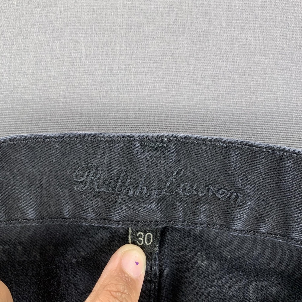 Ralph Lauren Jeans Womens 30x27 Black Straight Stretch Polo Big Pony Logo USA - Picture 8 of 16